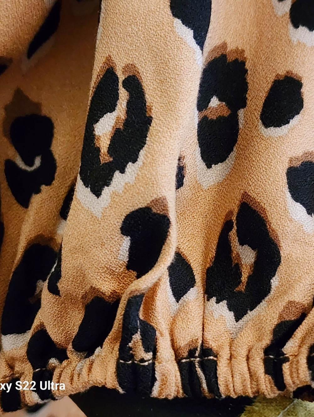 A New Day leopard print dress long sleeve tie waist tan/black elastic cuffs nwt - Picture 10 of 16
